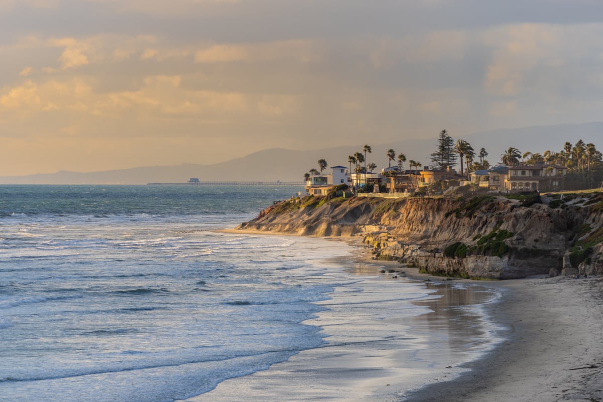 Beautiful view of Carlsbad, CA coast